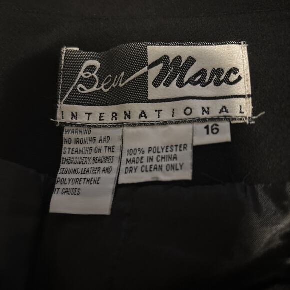 Ben Marc Women Black 2 Pc Skirt Jacket 16 Long Sleeve Formal Preppy Office Siren - Picture 12 of 12